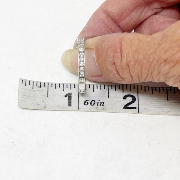 925 Sterling Silver Channel-Set Cubic Zirconia Eternity Band Ring Size 9.75 - Picture 6 of 7